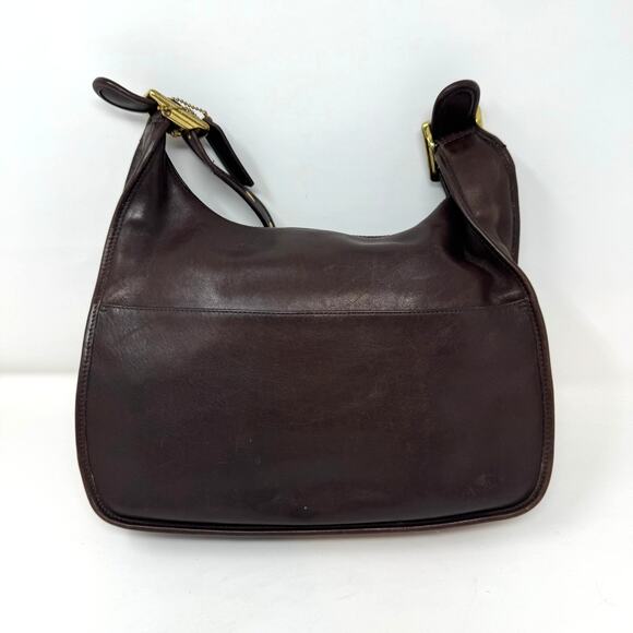 Vintage Coach Legacy Leather Crescent Flap Bag Purse Dark Brown 9718 Saddlebag - Picture 5 of 14